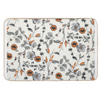 Orange Flower Pattern  Stain-Proof Bath Mat