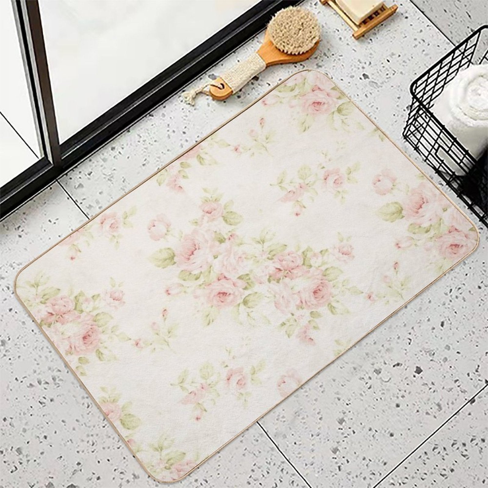 Flowers  Fade-Resistant Bath Mat