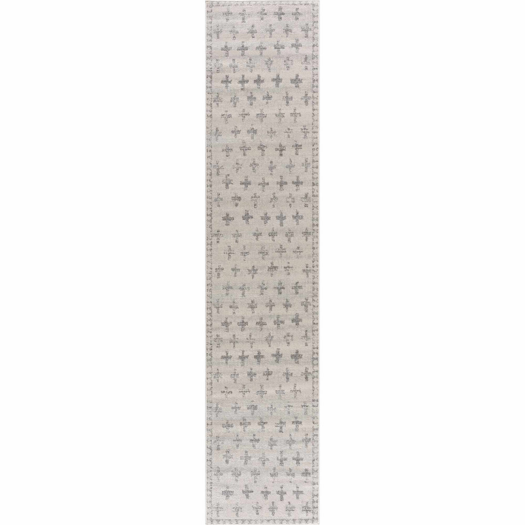 Tigris Swiss Cross Ivory & Gray 2322 Area Rug