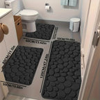 Ultra-Soft Memory Foam Bath Mat – Non-Slip, Absorbent (Gray Hexagon)