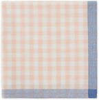 Fennco Styles Farmhouse Gingham Cloth Napkins 20"x20", Set of 4 - Soft Plaid Dinner Napkins with Blue Border for Everyday Dining, Spring Table Décor, Kitchen & Holiday Gatherings