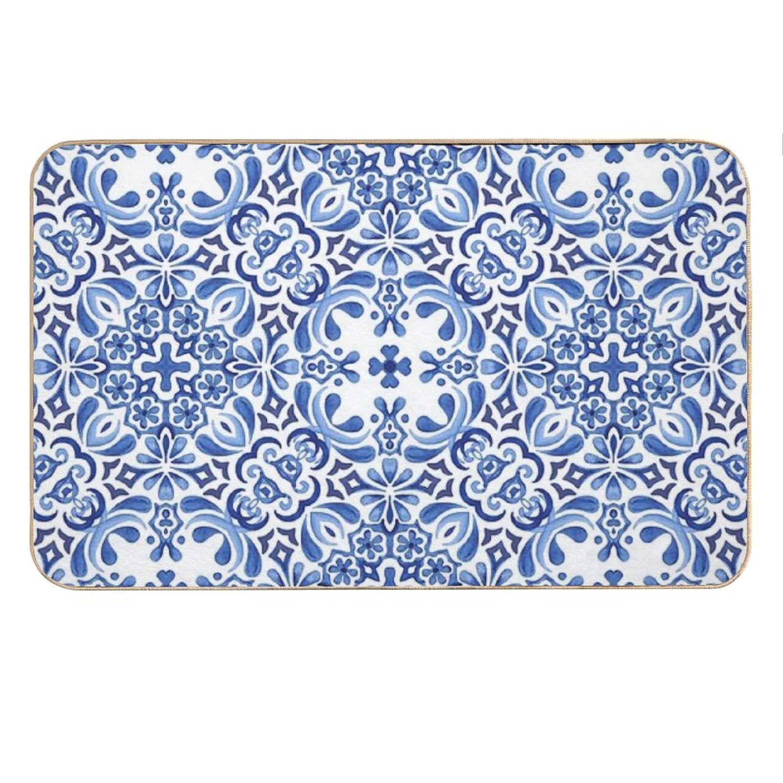 Mediterranean Mosaic Tiles  Azulejos Bath Mat