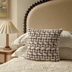 Fennco Styles Chenille Jacquard Decorative Filled Throw Pillow 18" W X 18" L - Brown Geometric Accent Pillow for Home, Couch, Bedroom, Living Room and Office Décor