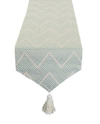 Fennco Styles Contemporary Chevron Tassel Cotton Blend 14 x 71 Inch Table Runner – Woven Table Runner for Indoor Party, Family Gathering, Beach House and Home Décor