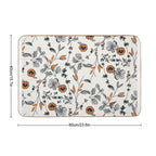 Orange Flower Pattern  Stain-Proof Bath Mat