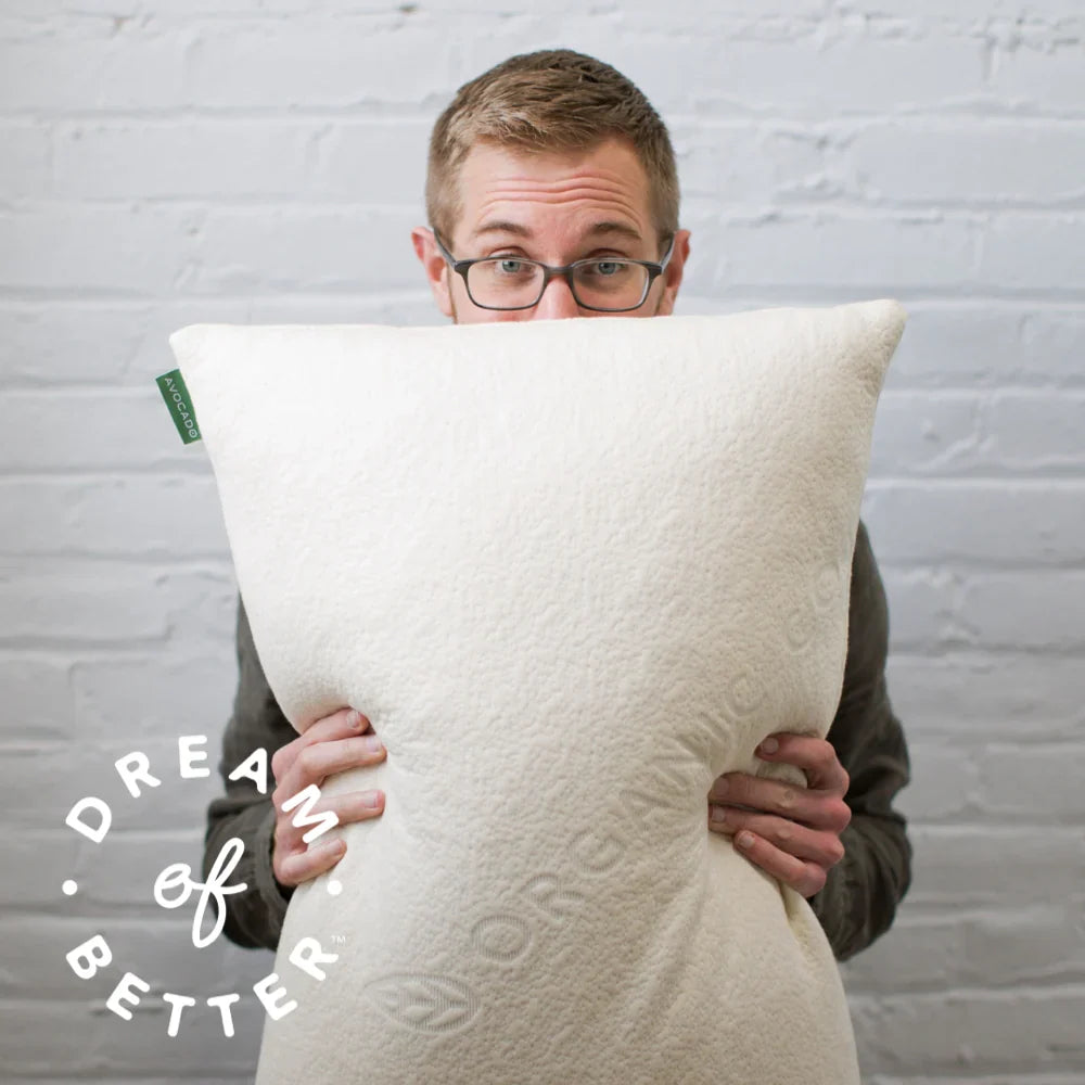 Avocado Green Organic Pillow — GOTS-Certified Latex & Kapok Fill