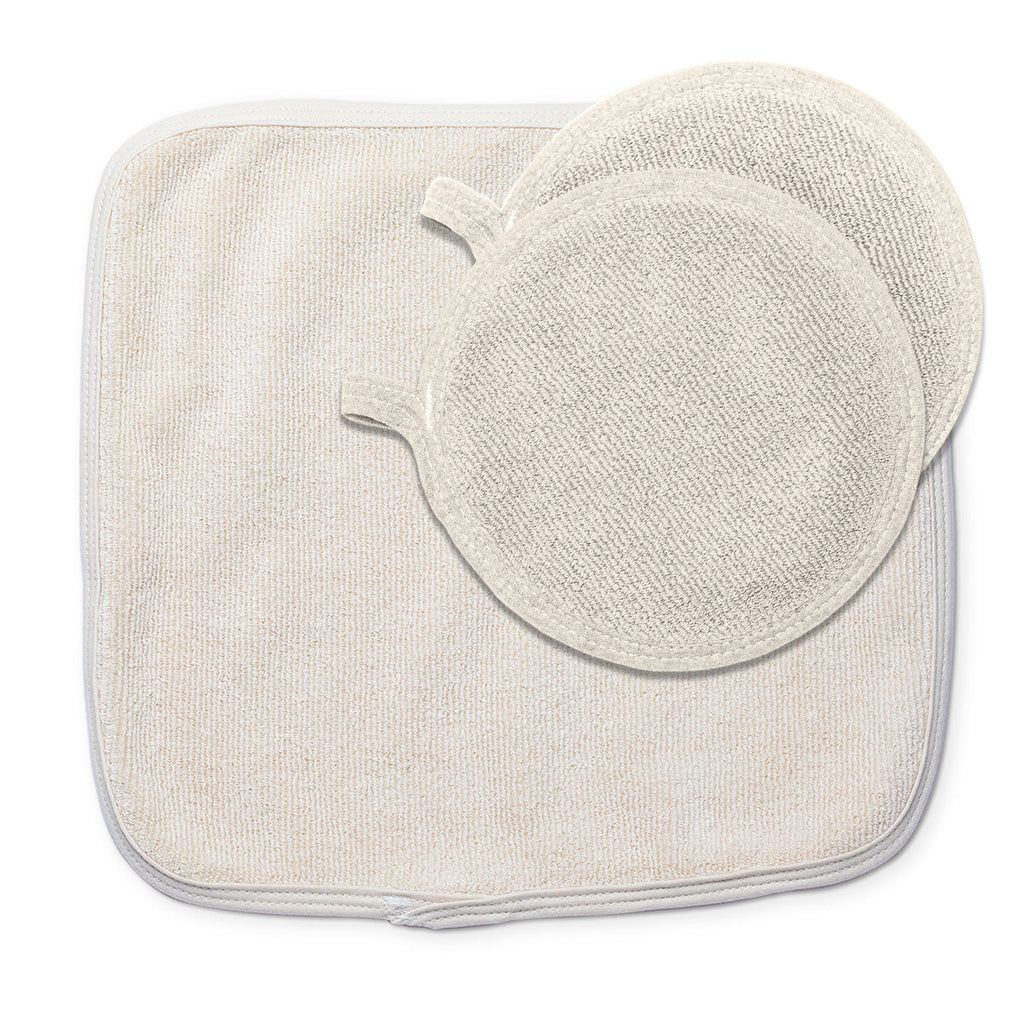 Cook & Clean Bundle 100% Cotton Dish Drying Mat 16" x 18.5", (2) 100% Cotton Pot Holders