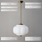 Handcrafted Bulbous Milk Glass Pendant