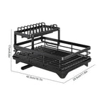 Hot-selling Bowl Rack - Double-layer Dish and Bowl Drainer Adjustable Kitchen Utensil Organizer Space-saving Suitable for Plates