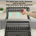 Hot-selling Bowl Rack - Double-layer Dish and Bowl Drainer Adjustable Kitchen Utensil Organizer Space-saving Suitable for Plates