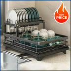 Hot-selling Bowl Rack - Double-layer Dish and Bowl Drainer Adjustable Kitchen Utensil Organizer Space-saving Suitable for Plates