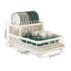 Hot-selling Bowl Rack - Double-layer Dish and Bowl Drainer Adjustable Kitchen Utensil Organizer Space-saving Suitable for Plates