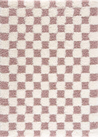 Atira Pink Checkered Area Rug