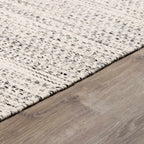 Williford Hand-Woven Wool Area Rug — Cream & Black Farmhouse Style