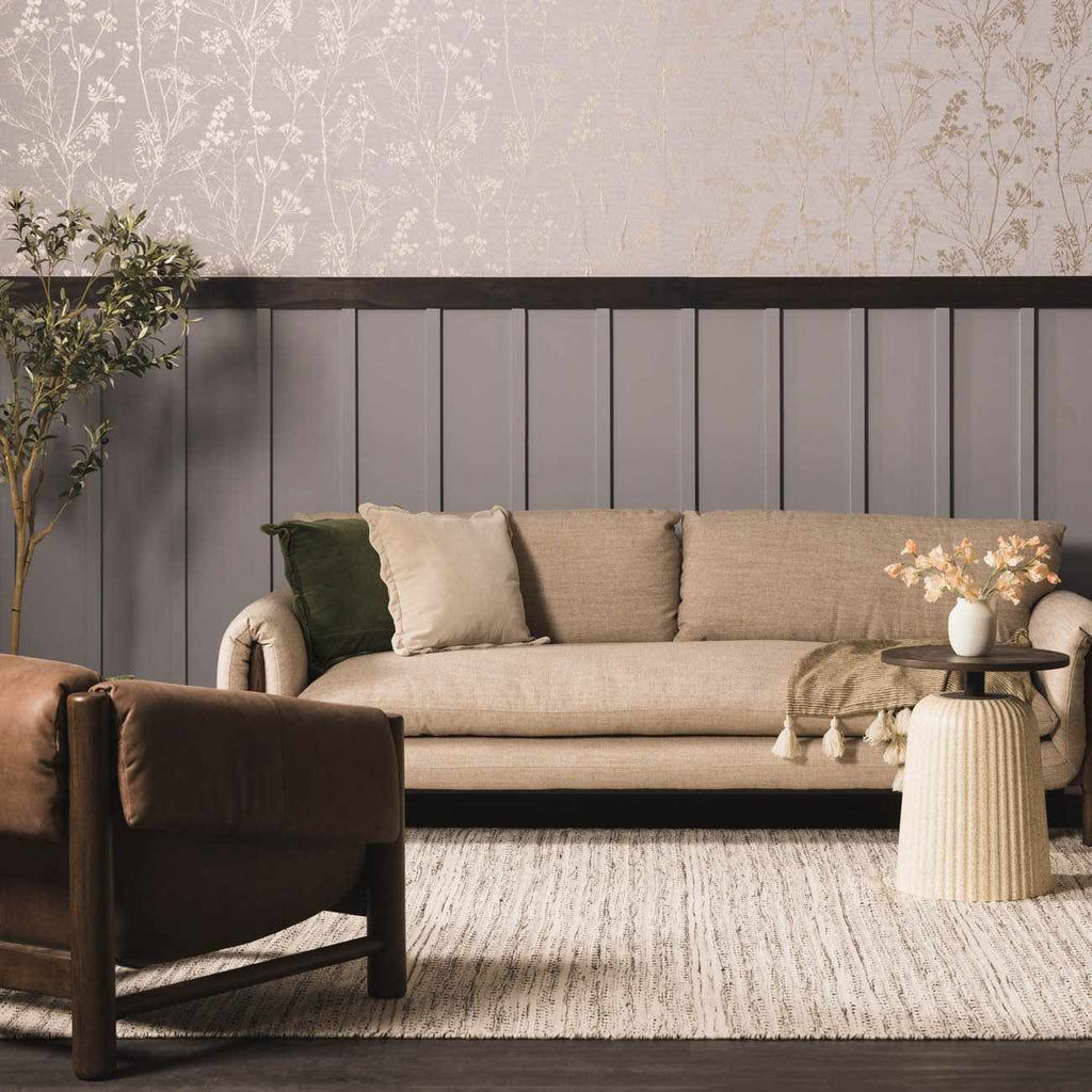 Williford Hand-Woven Wool Area Rug — Cream & Black Farmhouse Style