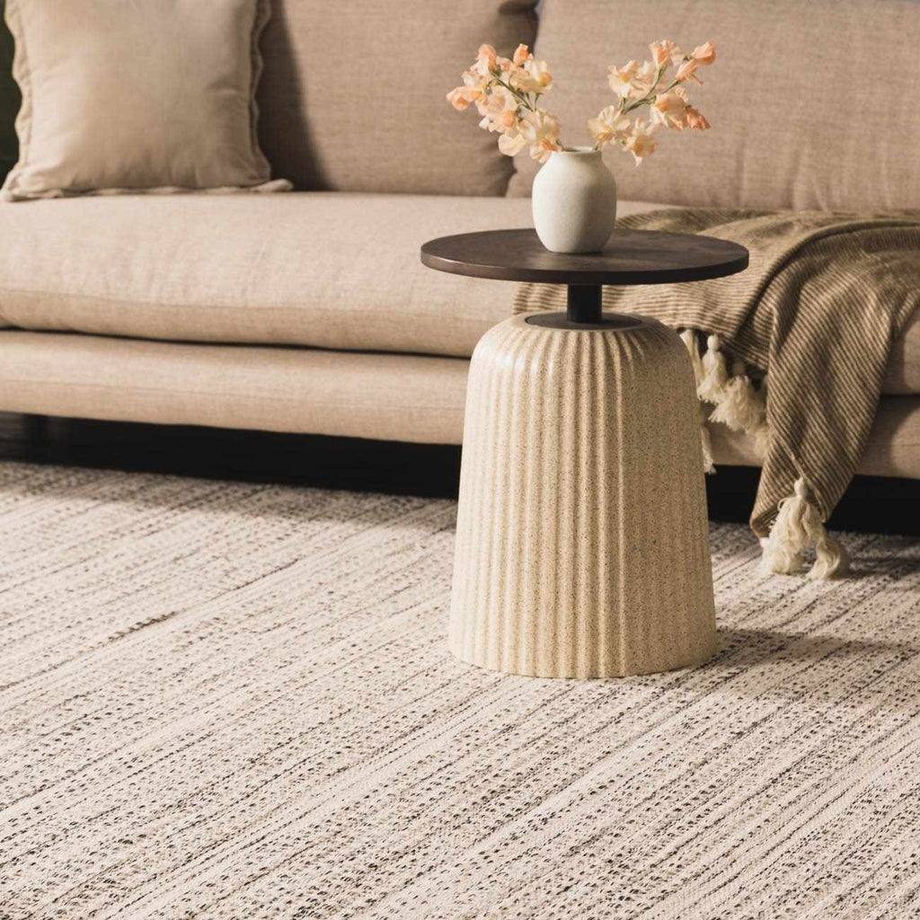 Williford Hand-Woven Wool Area Rug — Cream & Black Farmhouse Style
