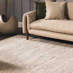 Williford Hand-Woven Wool Area Rug — Cream & Black Farmhouse Style