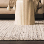 Williford Hand-Woven Wool Area Rug — Cream & Black Farmhouse Style