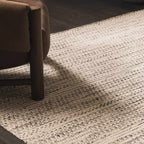 Williford Hand-Woven Wool Area Rug — Cream & Black Farmhouse Style