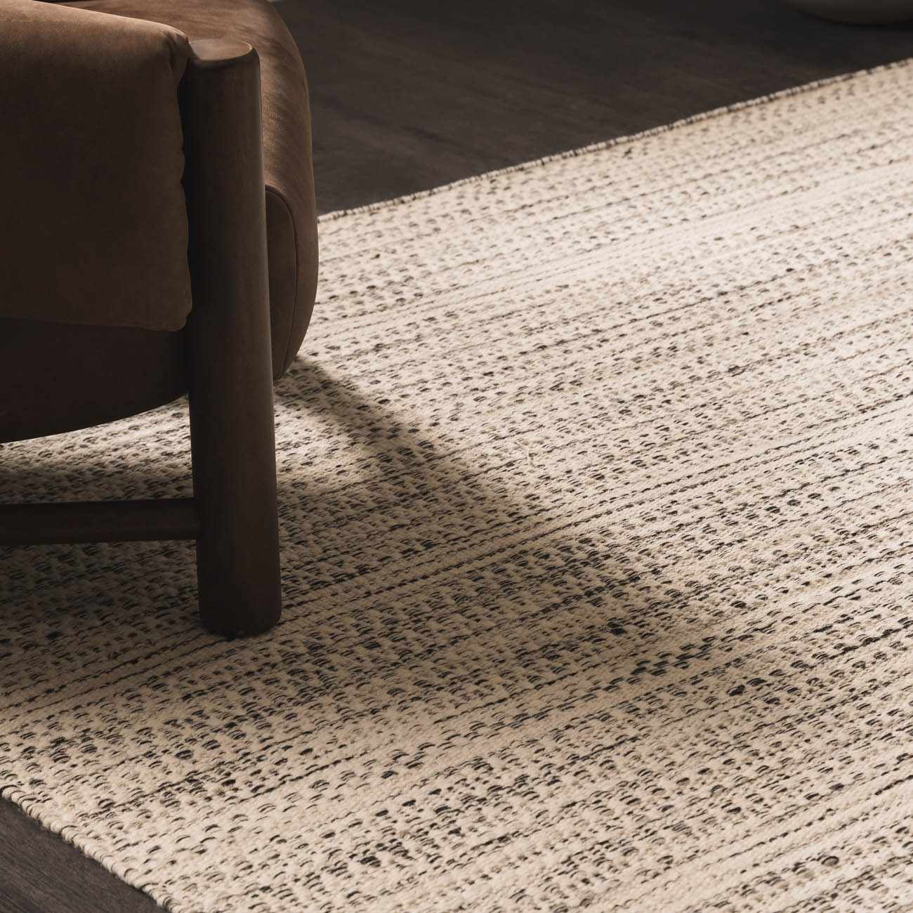 Williford Hand-Woven Wool Area Rug — Cream & Black Farmhouse Style