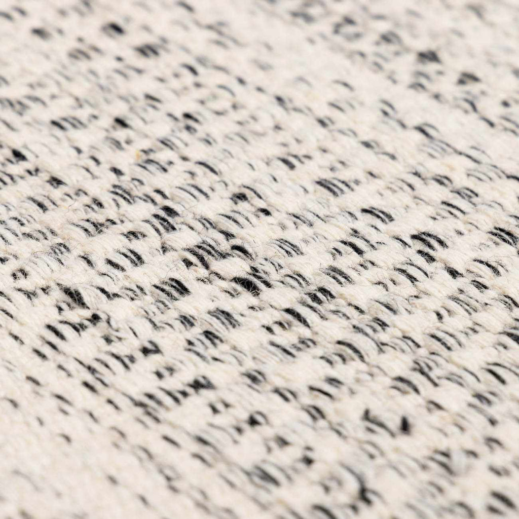 Williford Hand-Woven Wool Area Rug — Cream & Black Farmhouse Style