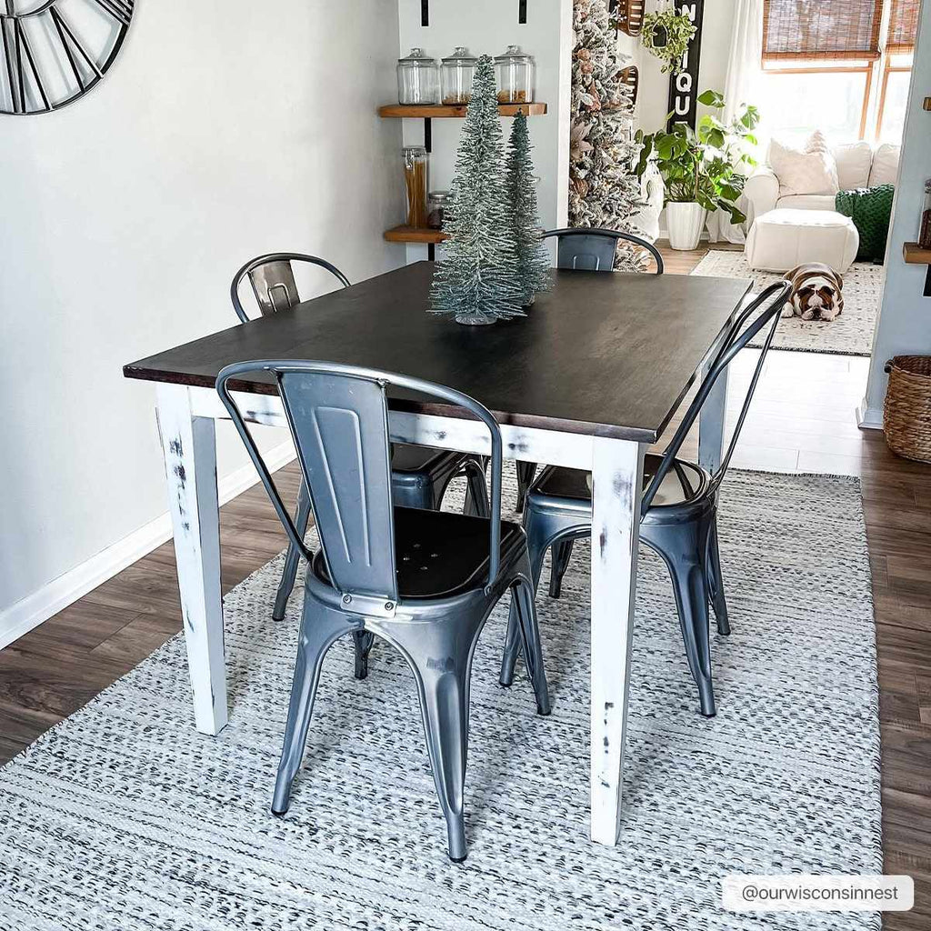 Williford Hand-Woven Wool Area Rug — Cream & Black Farmhouse Style