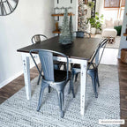 Williford Hand-Woven Wool Area Rug — Cream & Black Farmhouse Style