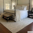 Williford Hand-Woven Wool Area Rug — Cream & Black Farmhouse Style