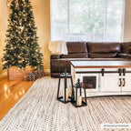 Williford Hand-Woven Wool Area Rug — Cream & Black Farmhouse Style