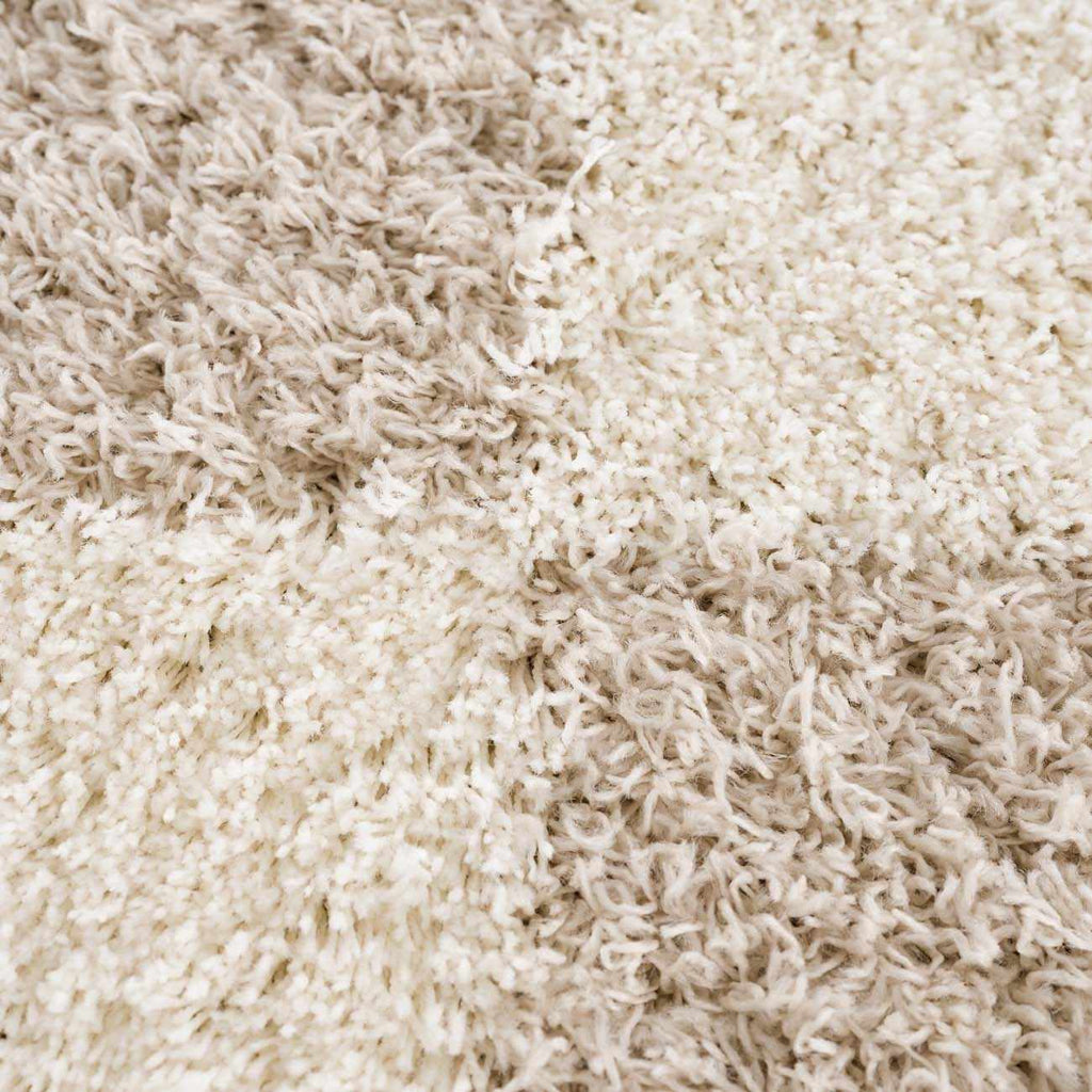 Zahur Cream & Beige Diamond Shag Area Rug — Soft Boho Living Room Rug