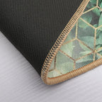 Leaves And Cubes Bath Mat