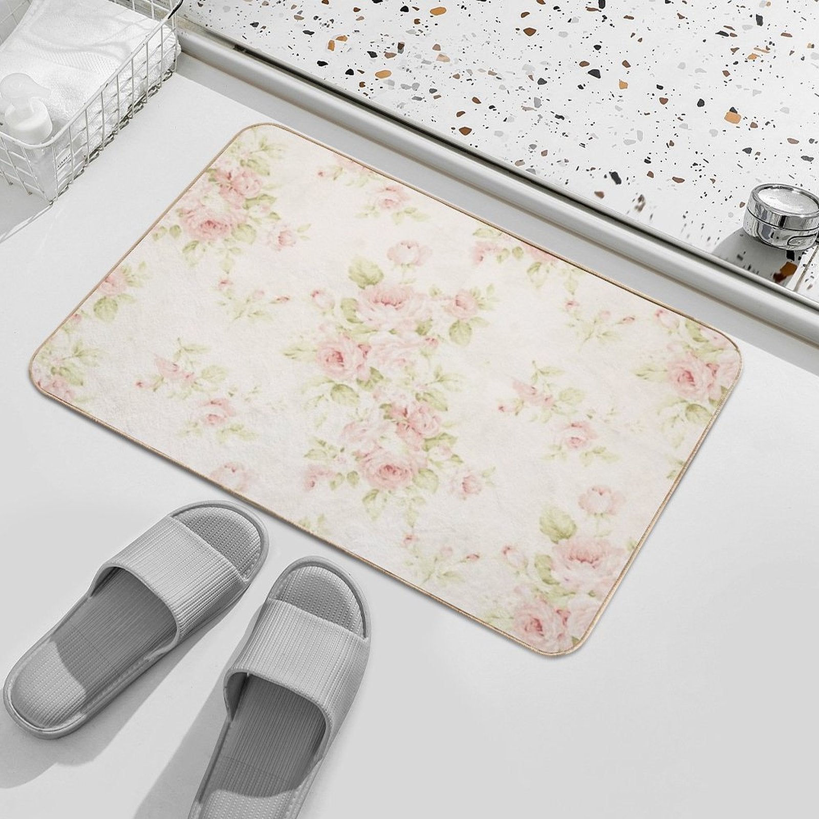 Flowers  Fade-Resistant Bath Mat