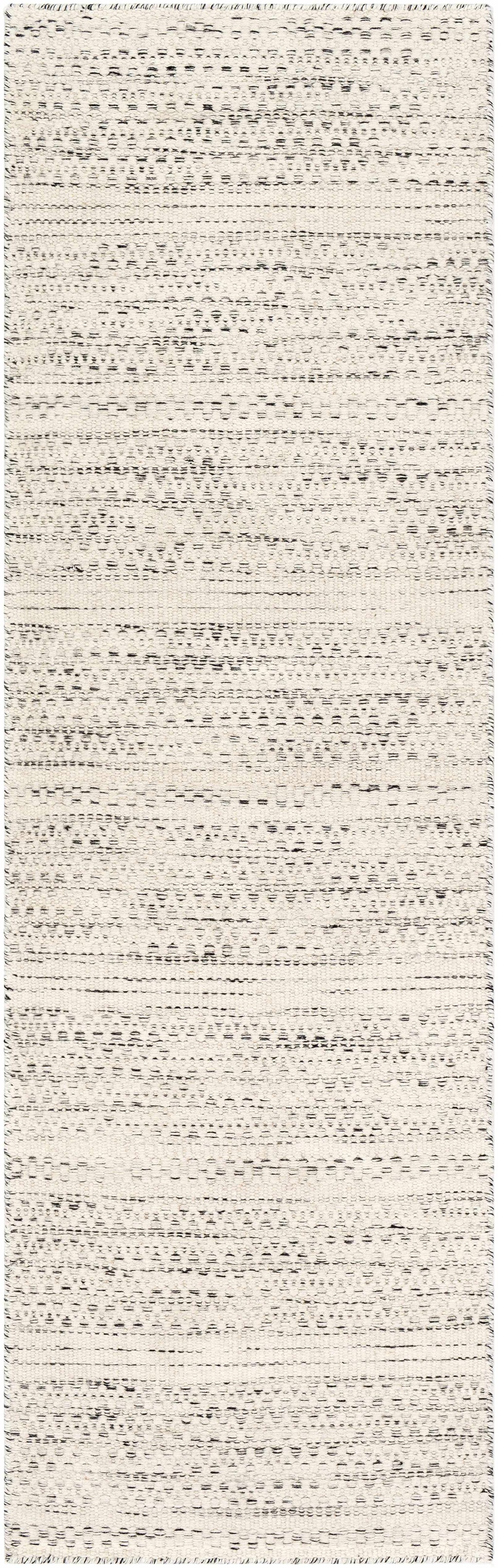 Williford Hand-Woven Wool Area Rug — Cream & Black Farmhouse Style
