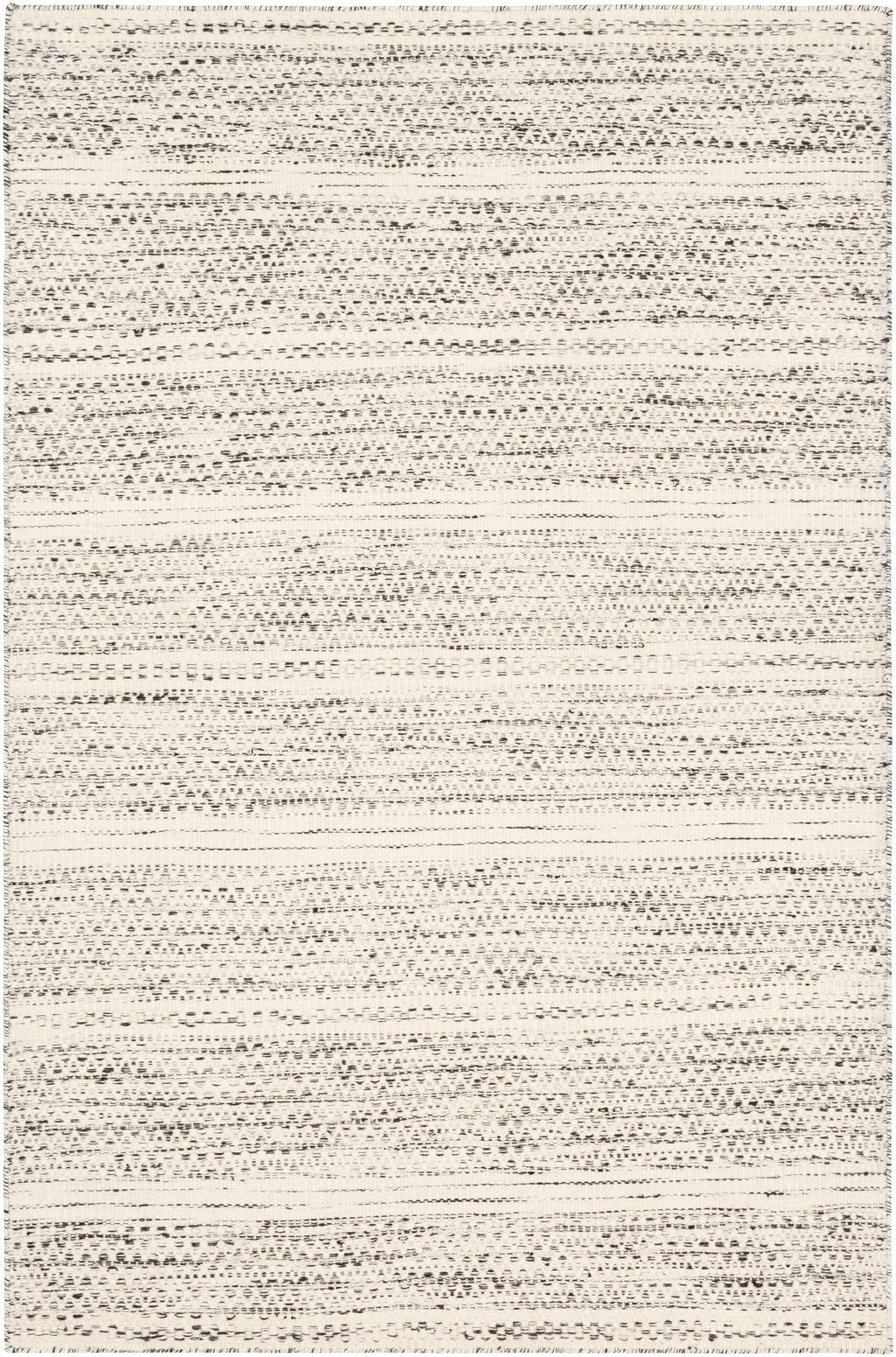 Williford Hand-Woven Wool Area Rug — Cream & Black Farmhouse Style