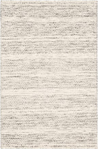 Williford Hand-Woven Wool Area Rug — Cream & Black Farmhouse Style