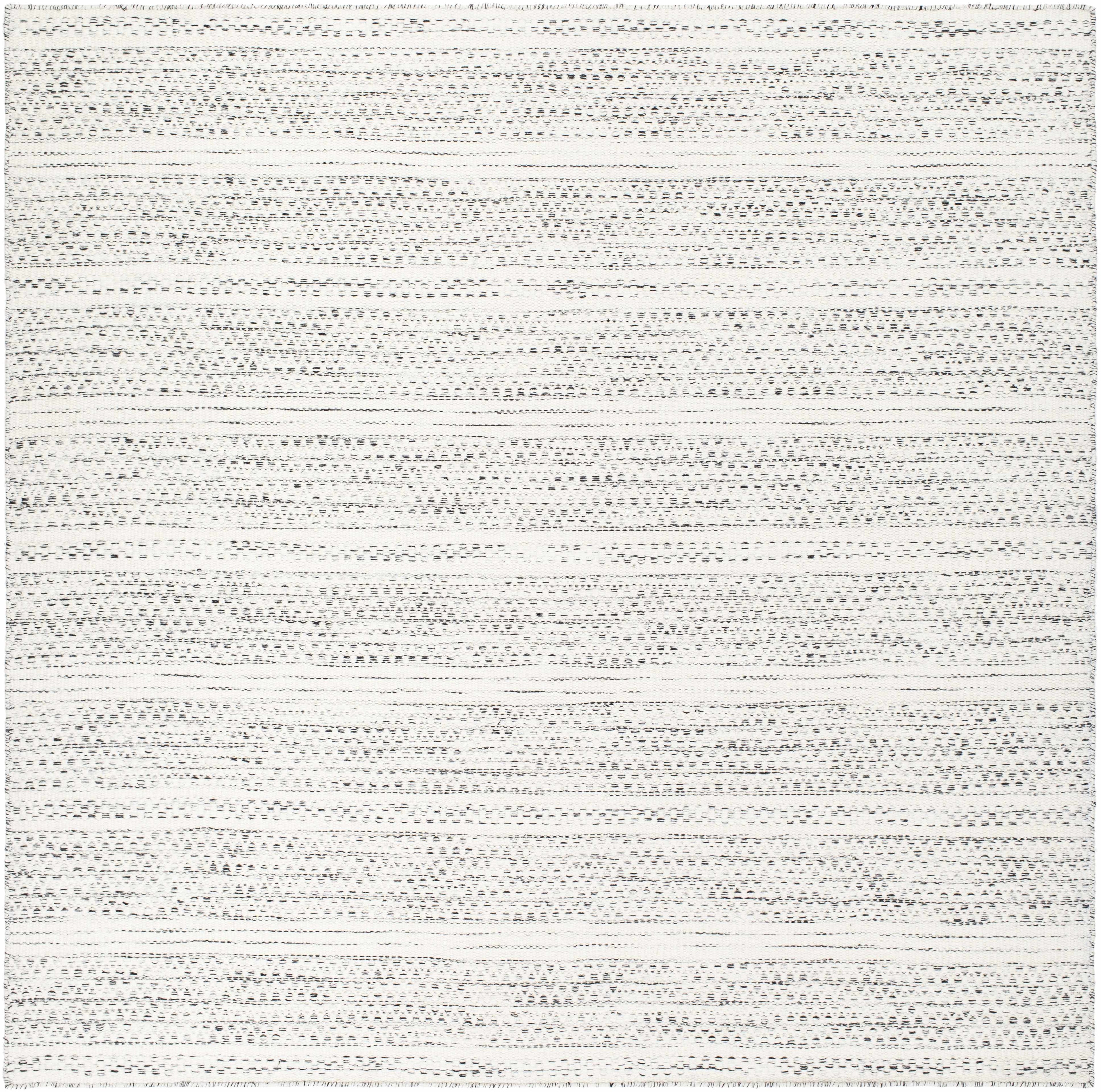 Williford Hand-Woven Wool Area Rug — Cream & Black Farmhouse Style