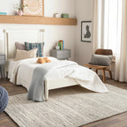 Williford Hand-Woven Wool Area Rug — Cream & Black Farmhouse Style